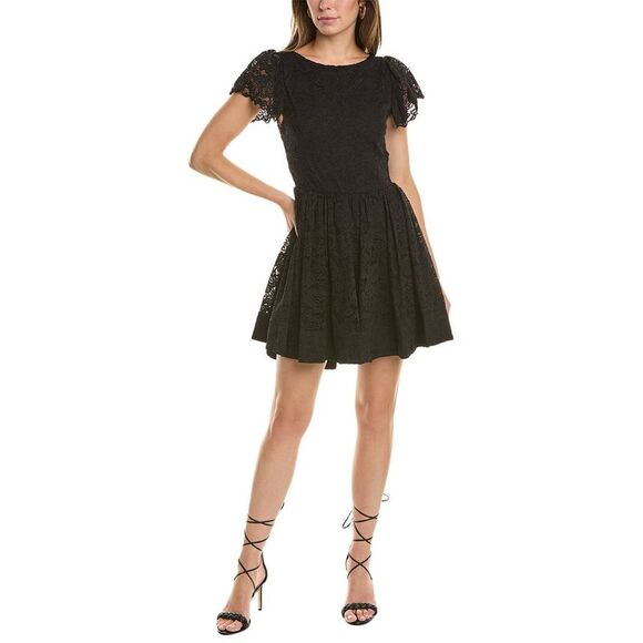 Caroline Constas Womens  Marguerite Mini Dress, Black - Picture 1 of 3
